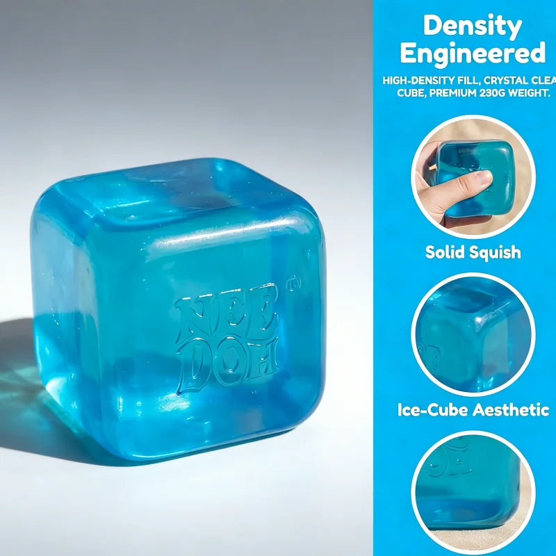 NeeDoh Nice Ice Squish Toy - Super Solid Cube Sensory Fidget Toy