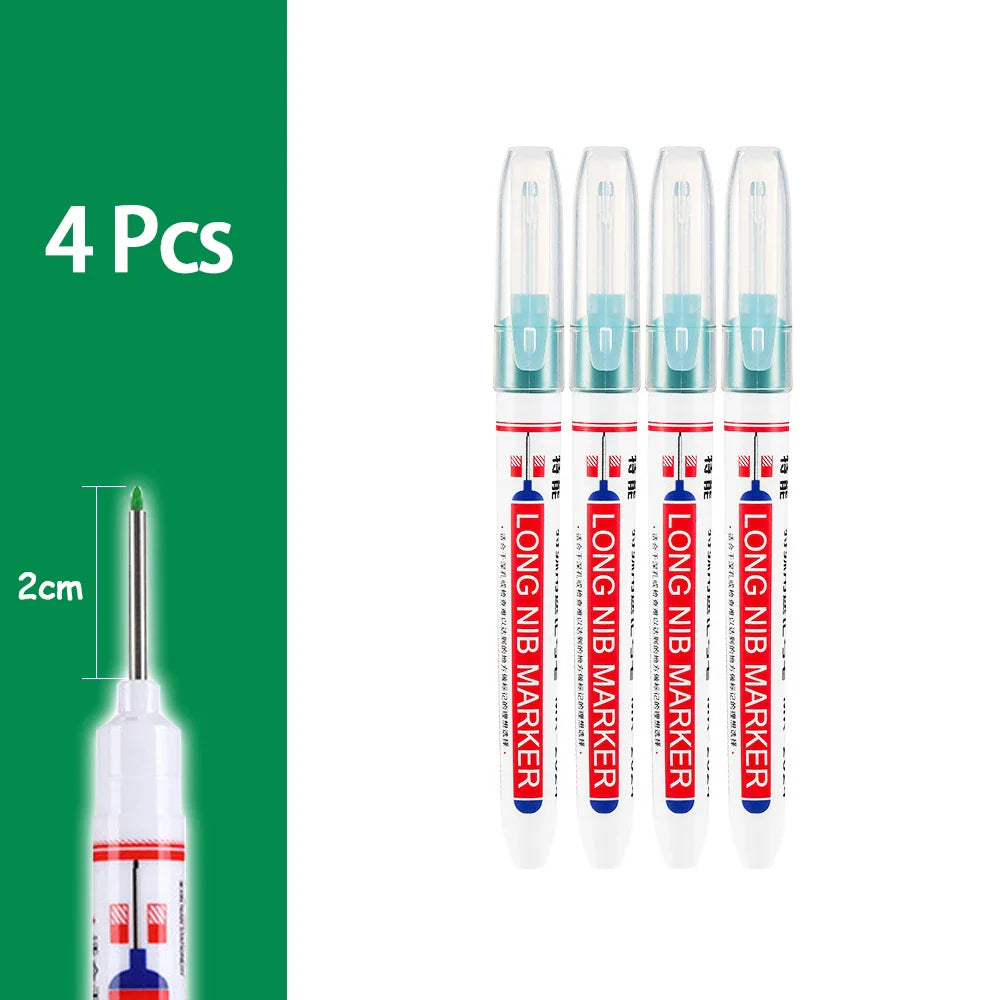 Waterproof Deep Hole Marker Pens for Woodworking & Metal Marking
