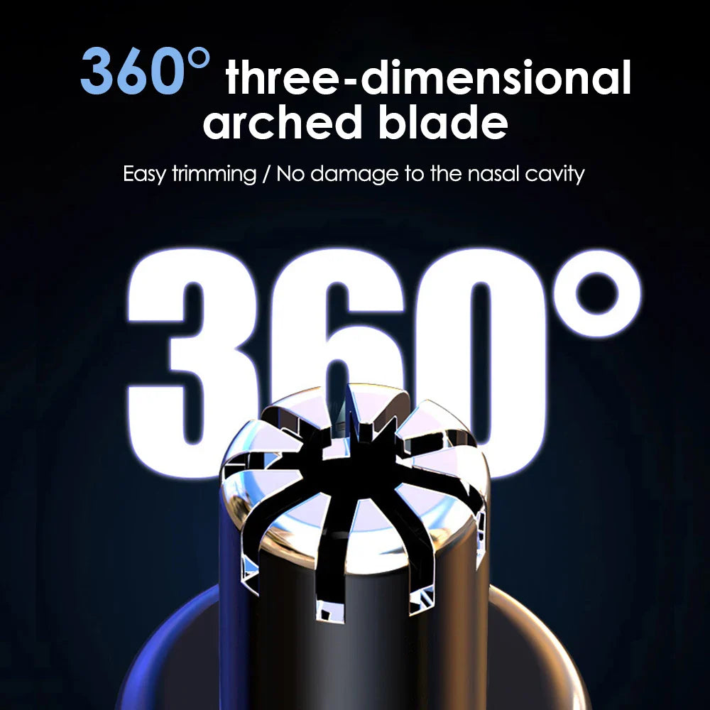 3-in-1 Rechargeable Nose Hair Trimmer with Facial Grooming Heads