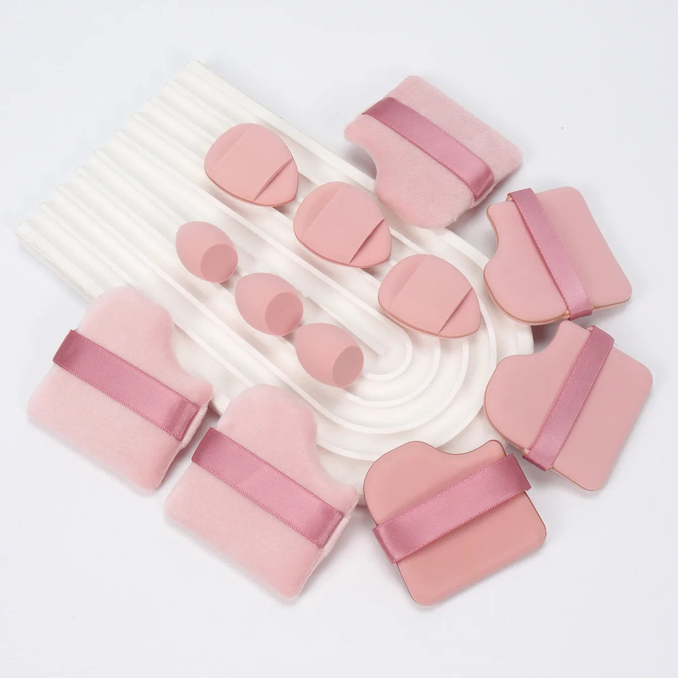 12-Piece Makeup Sponge & Powder Puff Set for Foundation & Loose Powder