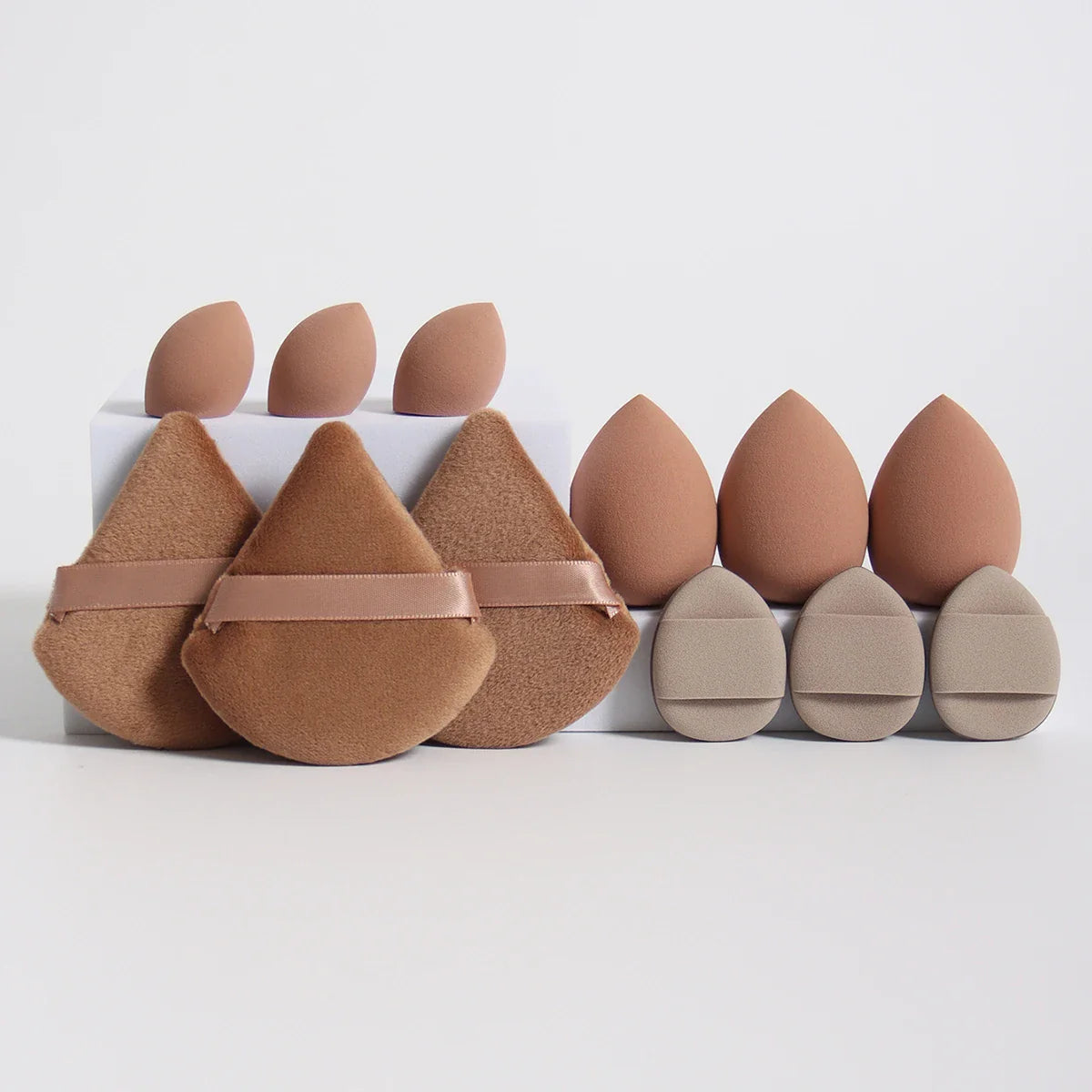 12-Piece Makeup Sponge & Powder Puff Set for Foundation & Loose Powder