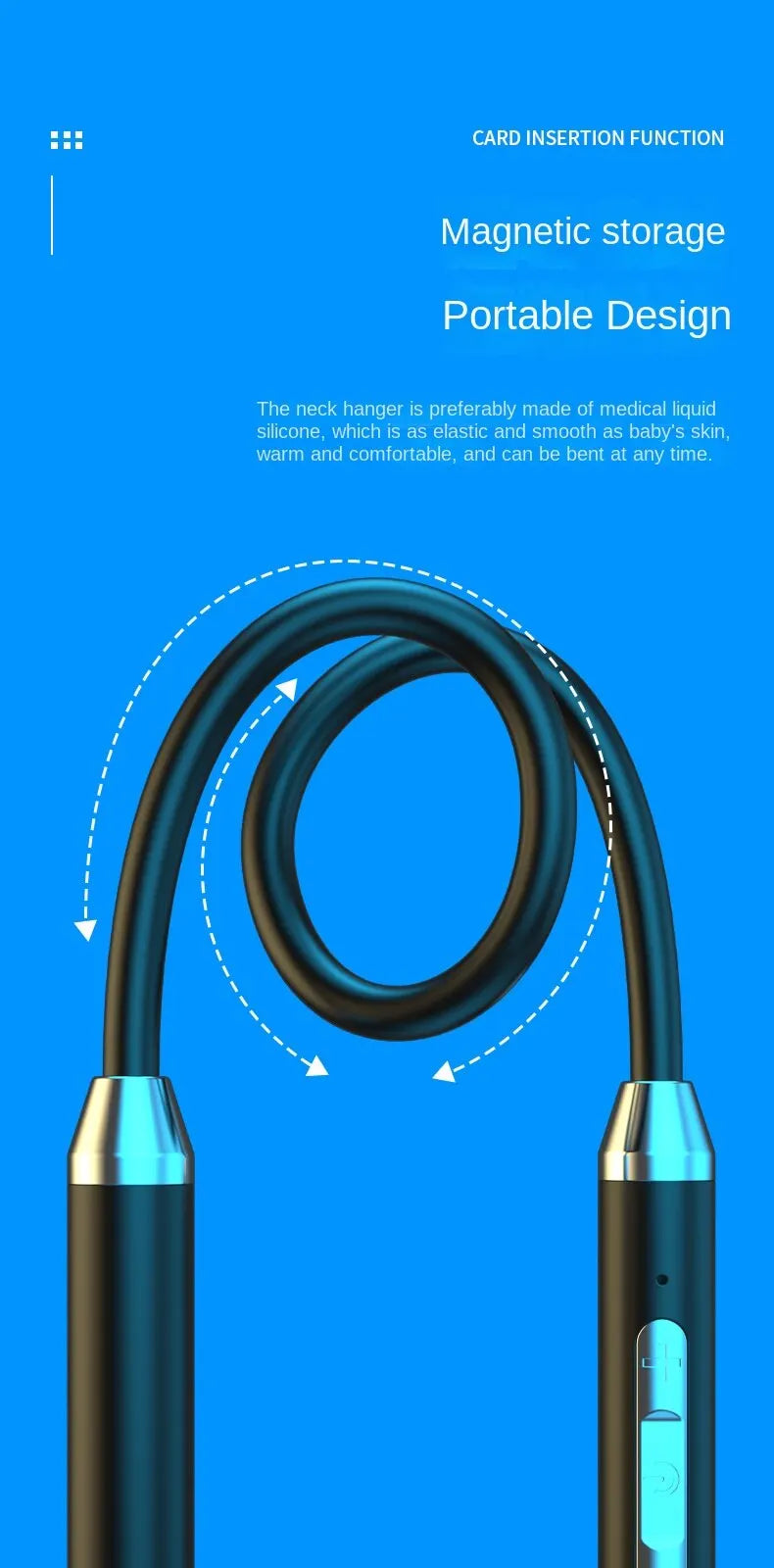 Wireless Bluetooth Neckband Earphones with Mic for Sports & Travel