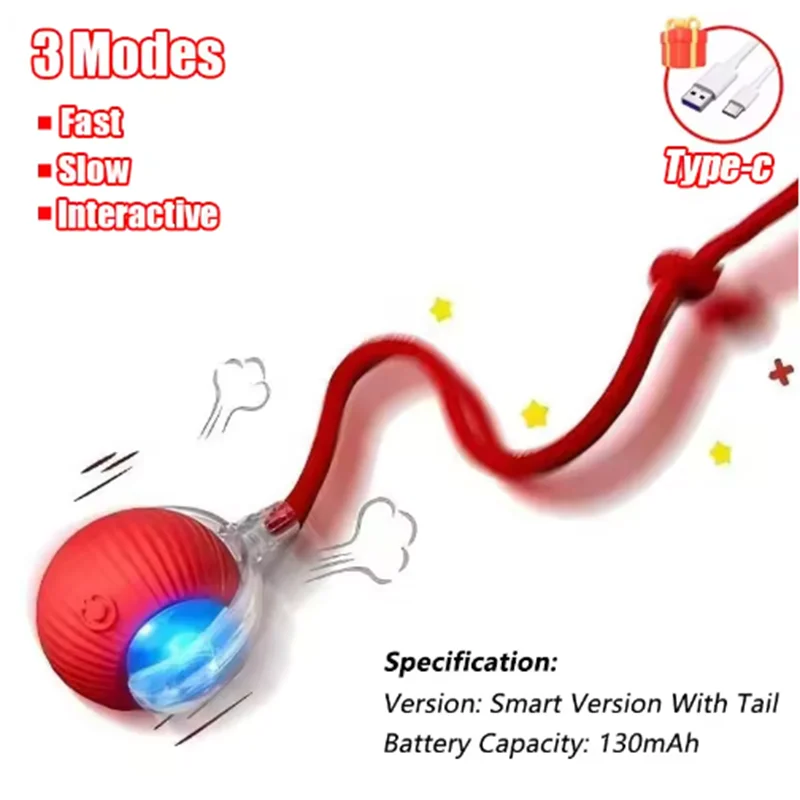Intelligent Interactive Cat Ball Toy — Smart Obstacle Avoidance Pet Toy for Cats & Dogs | Long-Lasting Durable Easy to Clean Auto Rolling Ball
