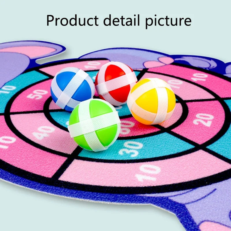 Kids Sticky Ball Target Toss Game Indoor Montessori Dart Board Toy