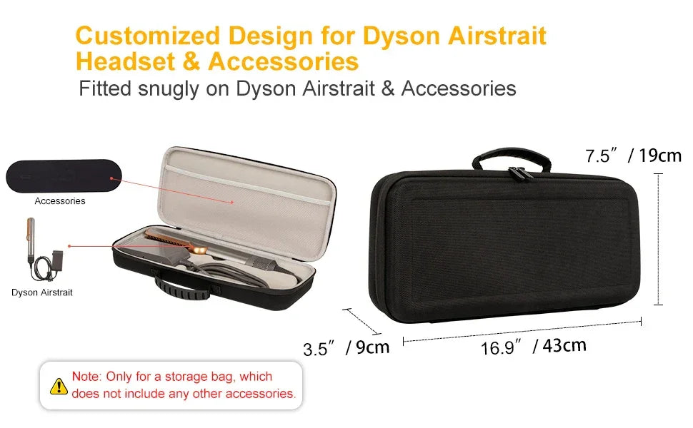 Hard EVA Carrying Case Compatible with Dyson Airstrait HT01 Hair Straightener