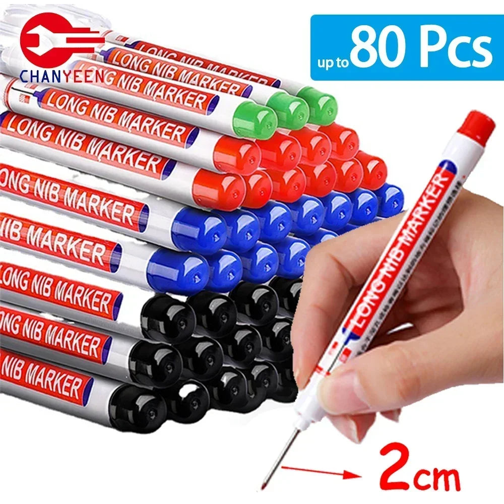 Waterproof Deep Hole Marker Pens for Woodworking & Metal Marking