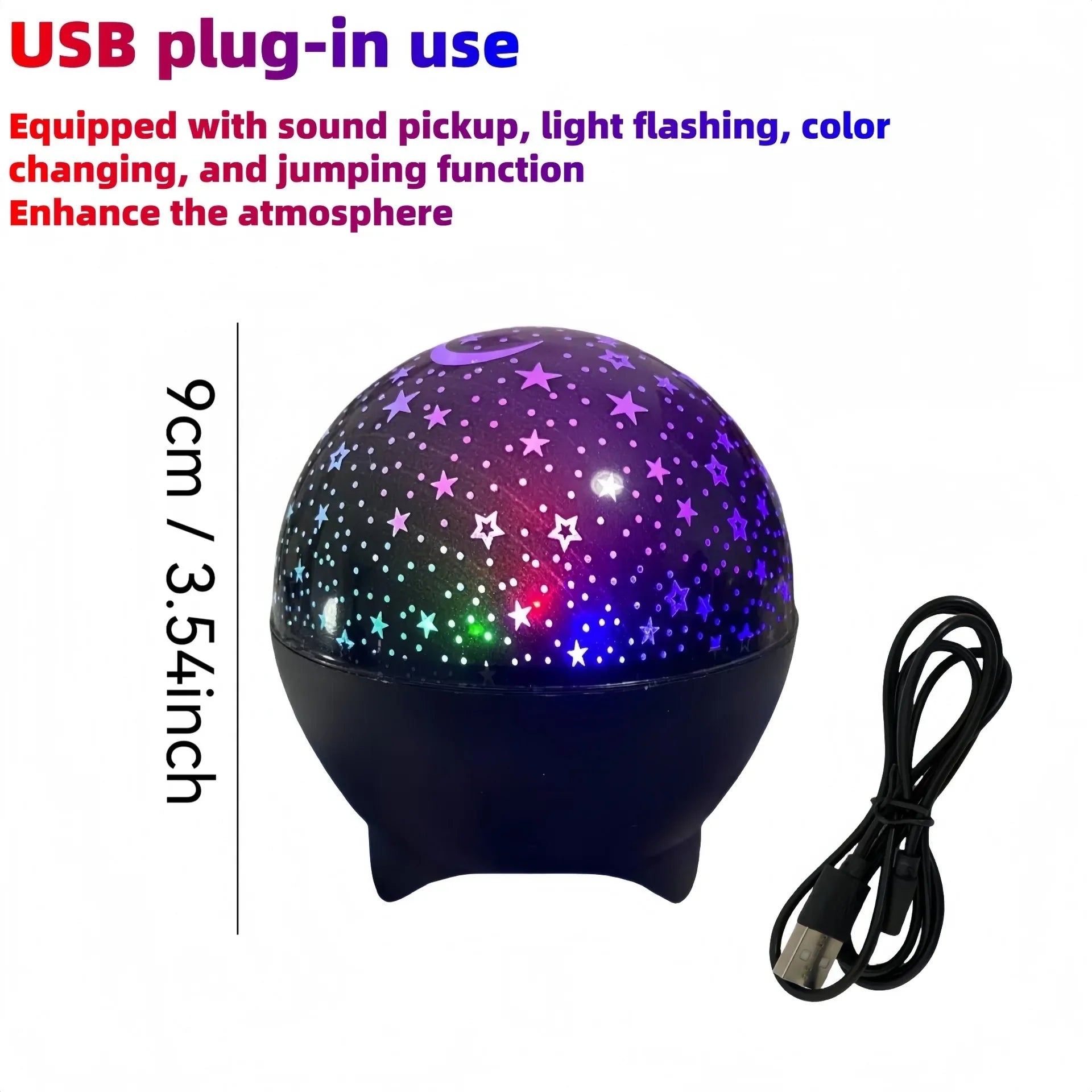 RGB Starry Moon Galaxy Projector Night Light USB LED Room Decor Lamp