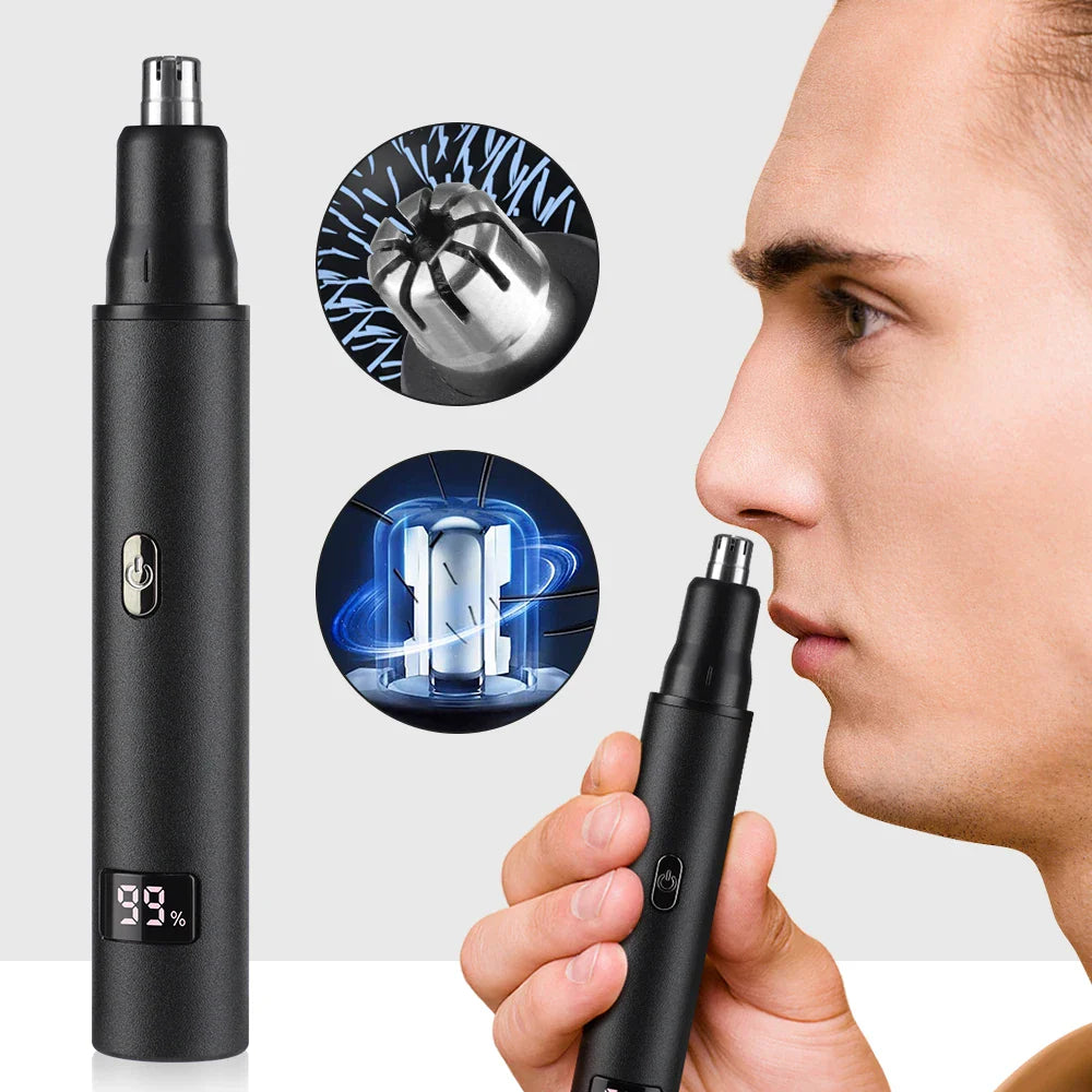 3-in-1 Rechargeable Nose Hair Trimmer with Facial Grooming Heads
