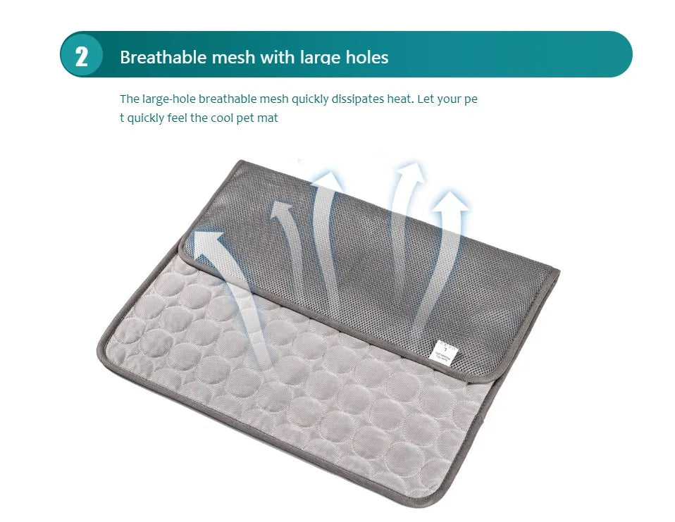 Cooling Pet Mat for Dogs & Cats, Summer Cold Bed Pad, Washable Non Slip Pet Sleeping Mat
