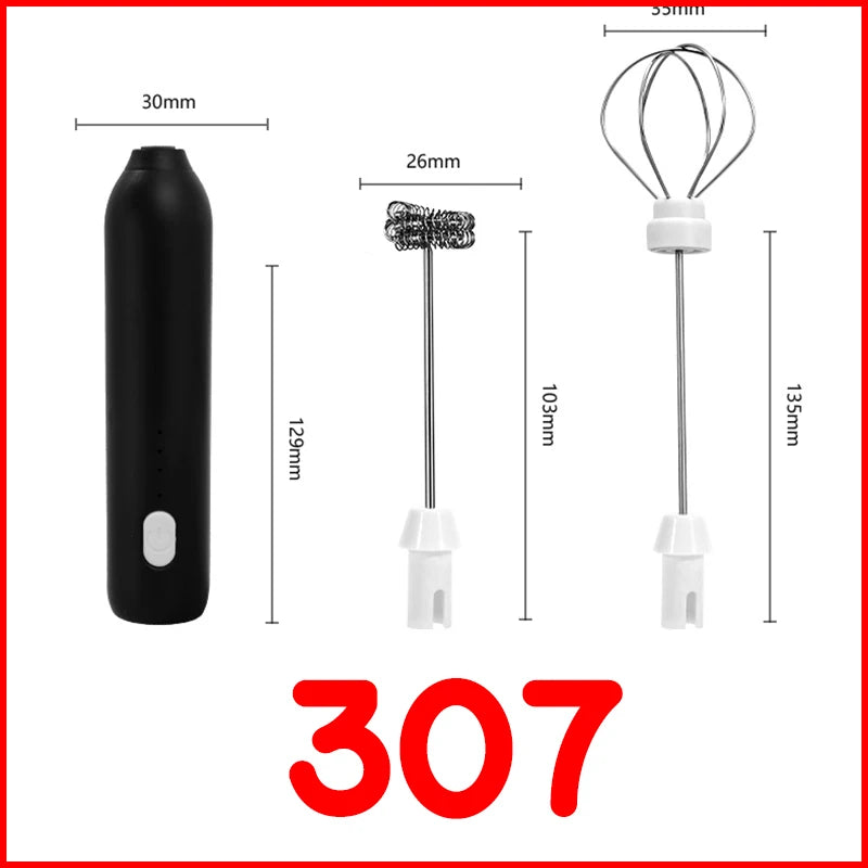 USB Rechargeable 3-Speed Handheld Milk Frother, Egg Beater & Drink Mixer for Coffee, Latte and Espresso