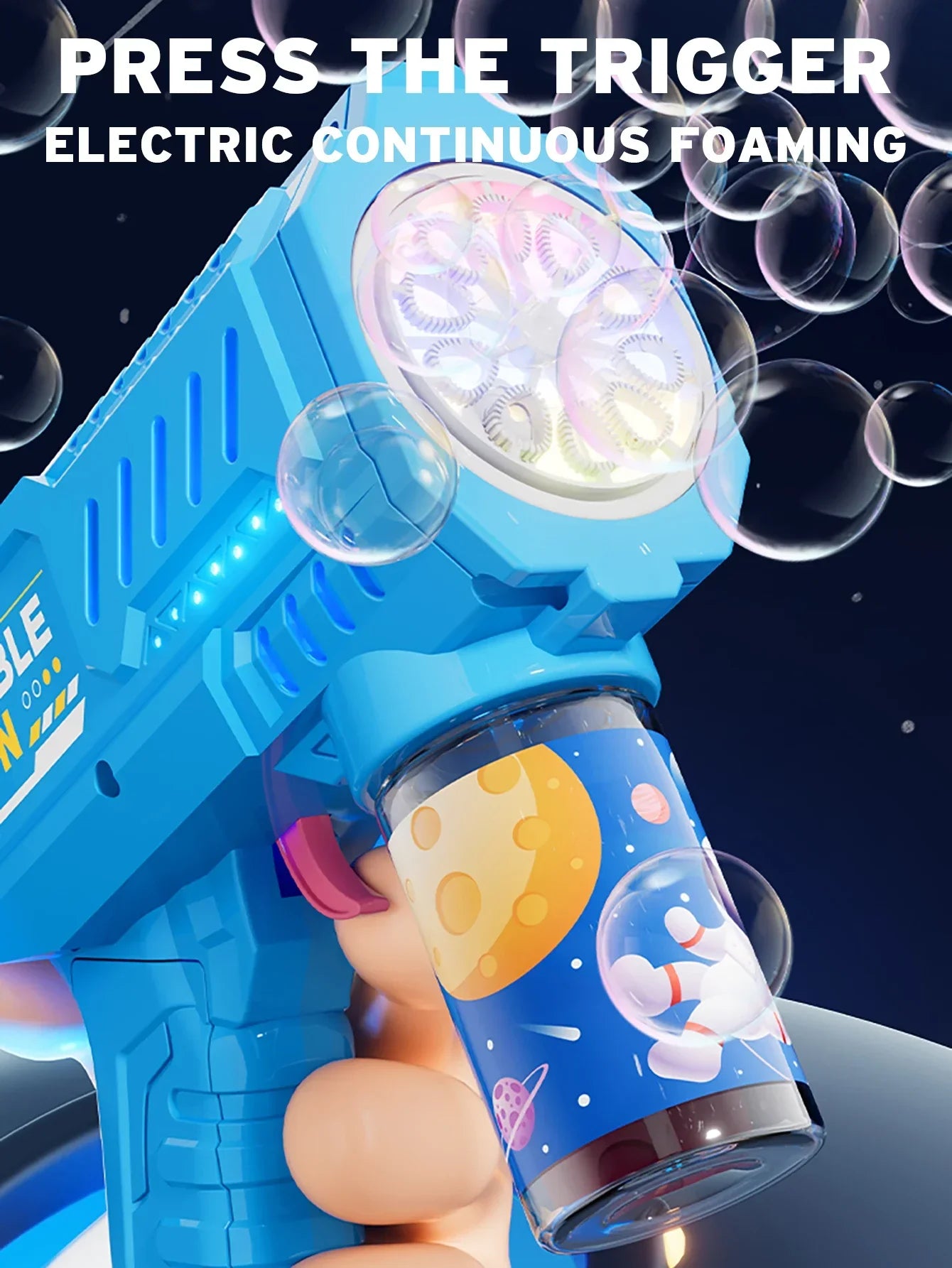 Automatic Rocket Bubble Blower Toy with Bubble Liquid for Kids