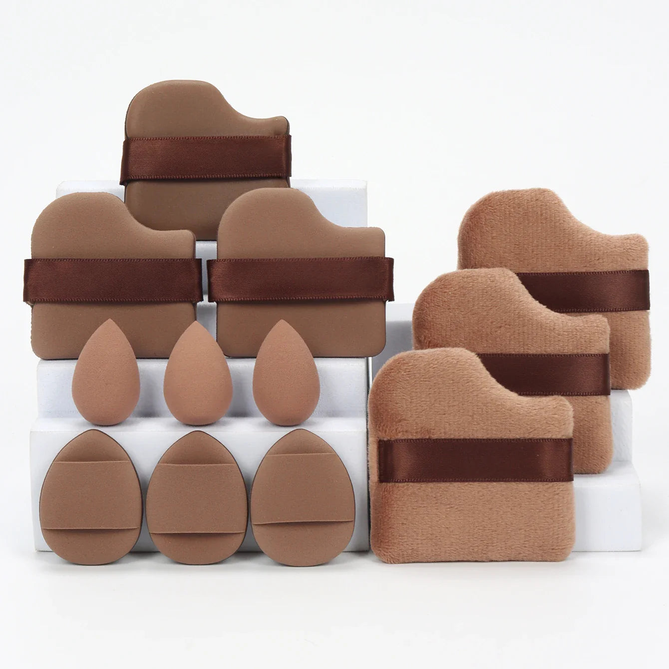 12-Piece Makeup Sponge & Powder Puff Set for Foundation & Loose Powder