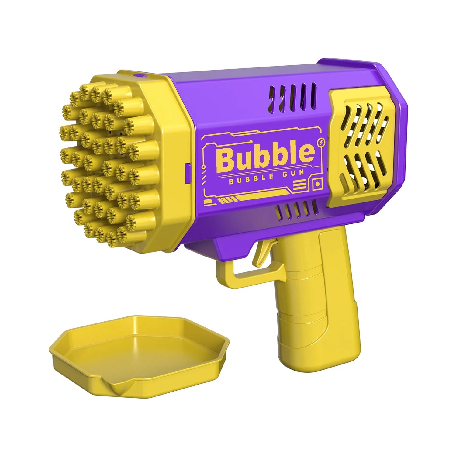🚀 40-Hole Mega Bubble Machine | Automatic Light-Up Bubble Gun ✨