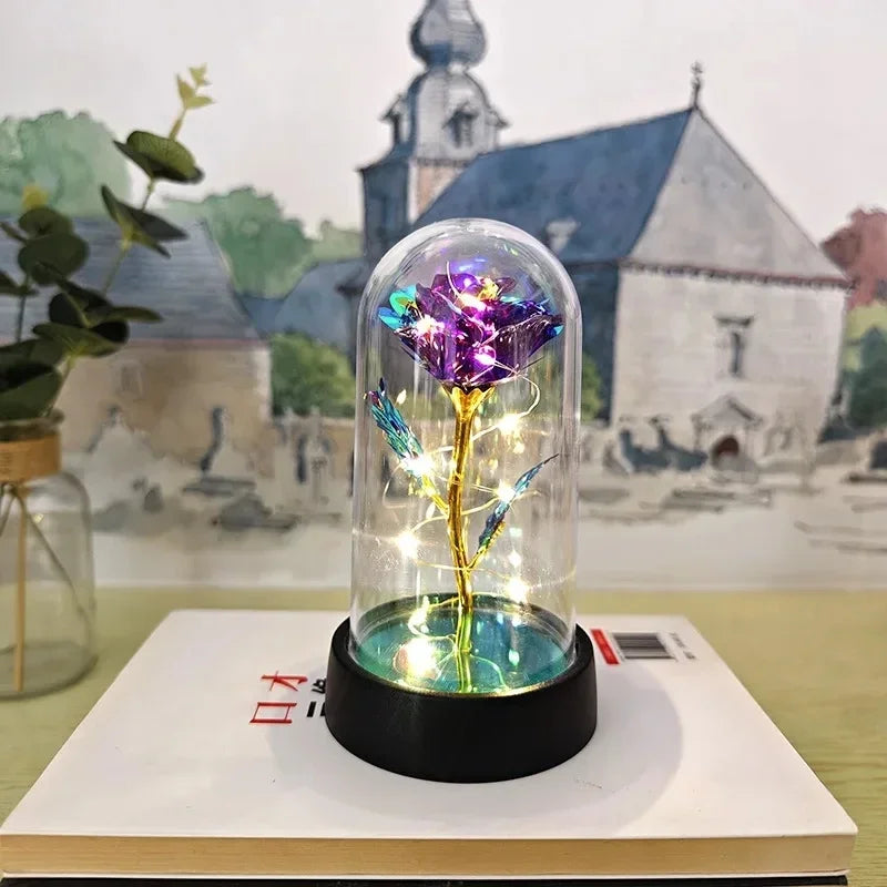 LED Eternal Rose Artificial Flower Gift for Valentine’s Day & Wedding Decor
