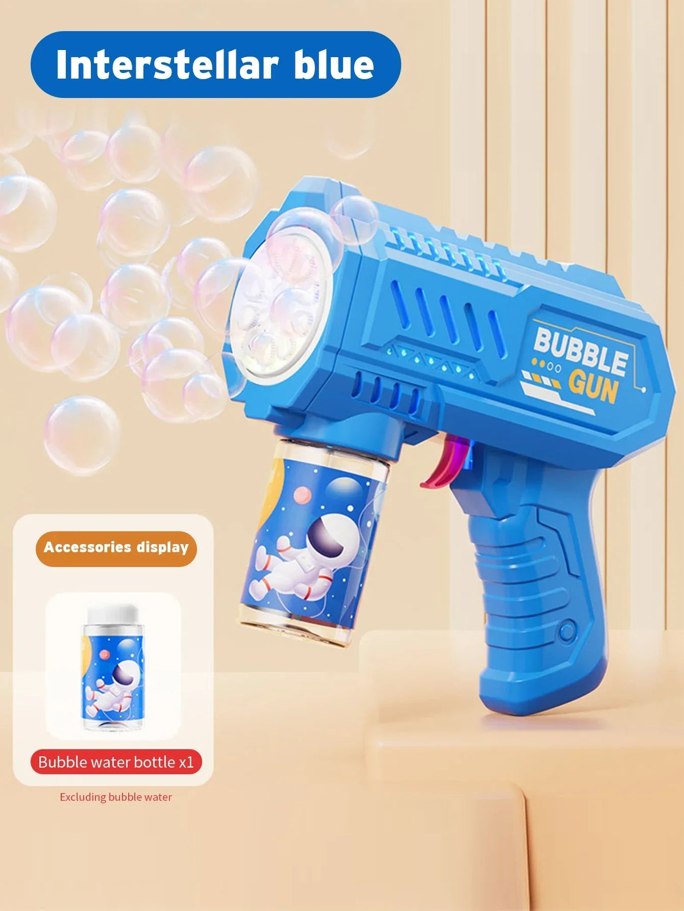 Automatic Rocket Bubble Blower Toy with Bubble Liquid for Kids