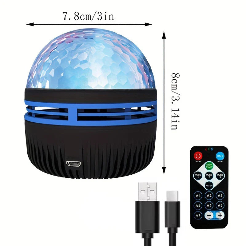 Aurora Galaxy Projector Night Light with Remote | USB 360° Rotating Lamp