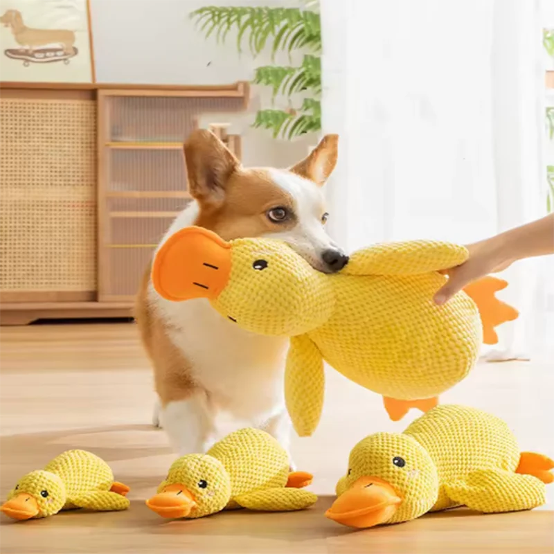 Interactive Plush Stomping Duck Dog Toy for Chewing & Play