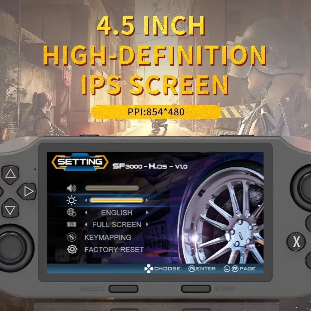 SF3000 Retro Handheld Game Console with 4.5-Inch IPS Screen