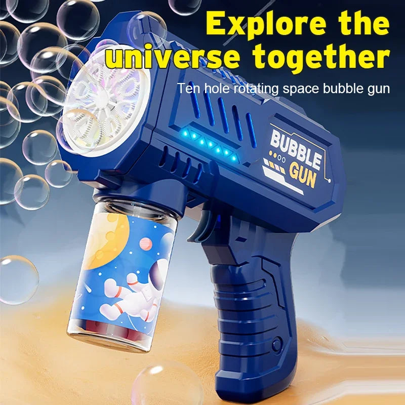 Automatic Rocket Bubble Blower Toy with Bubble Liquid for Kids