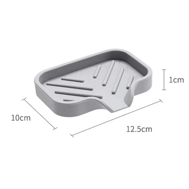 Silicone Sink Tray With Drain | Soap Sponge Storage Holder | Countertop Scrubber Brush Storage Rack | Kitchen Organizer