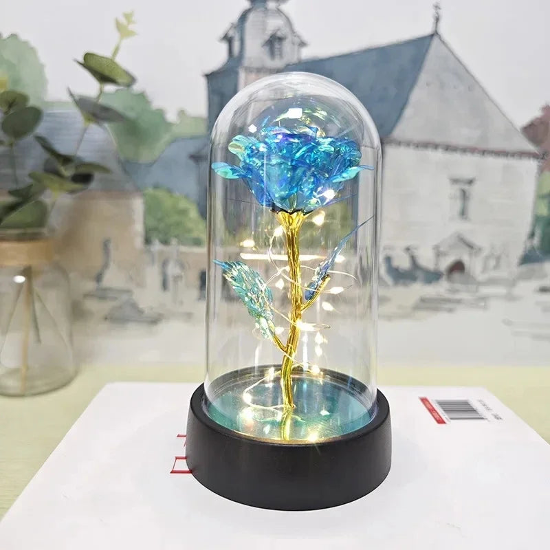 LED Eternal Rose Artificial Flower Gift for Valentine’s Day & Wedding Decor
