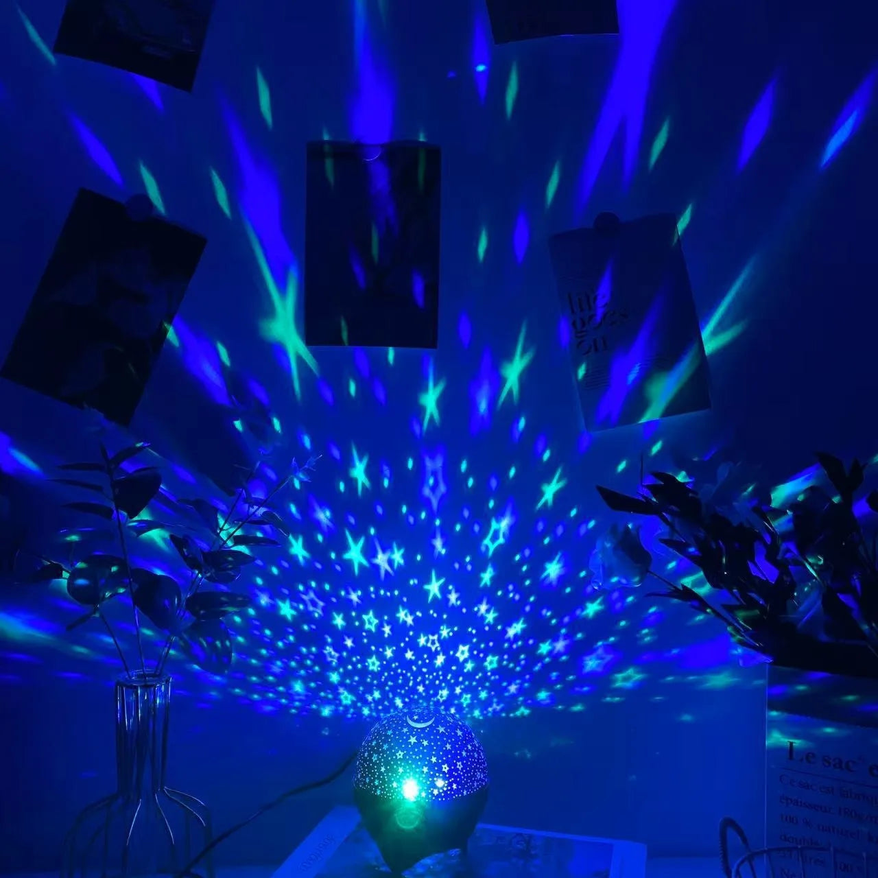 RGB Starry Moon Galaxy Projector Night Light USB LED Room Decor Lamp