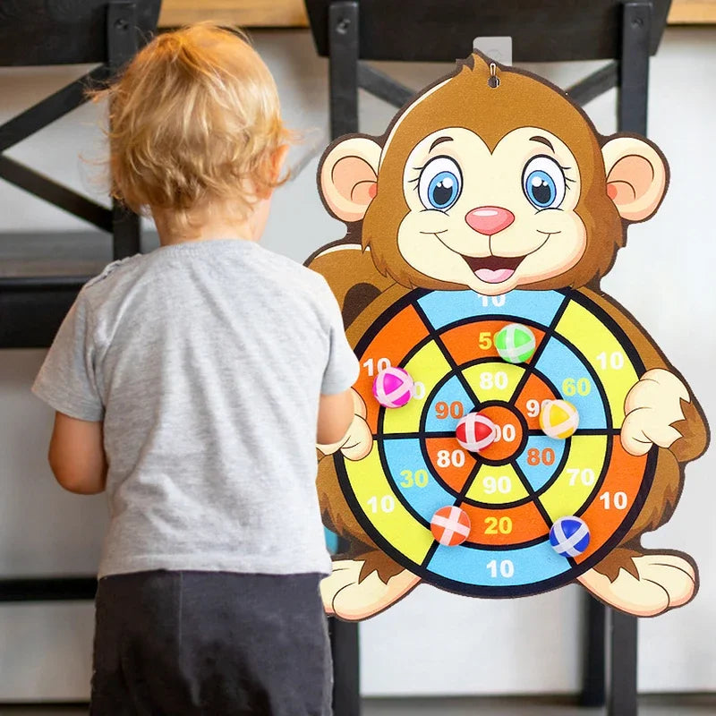 Kids Sticky Ball Target Toss Game Indoor Montessori Dart Board Toy