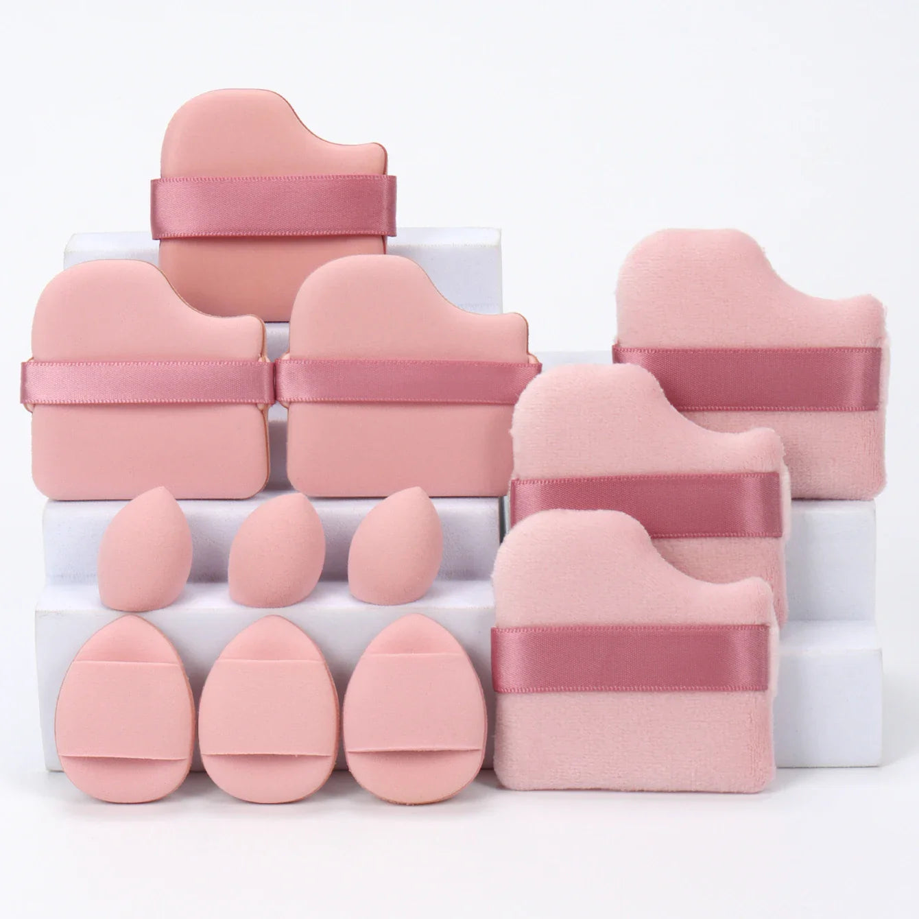 12-Piece Makeup Sponge & Powder Puff Set for Foundation & Loose Powder