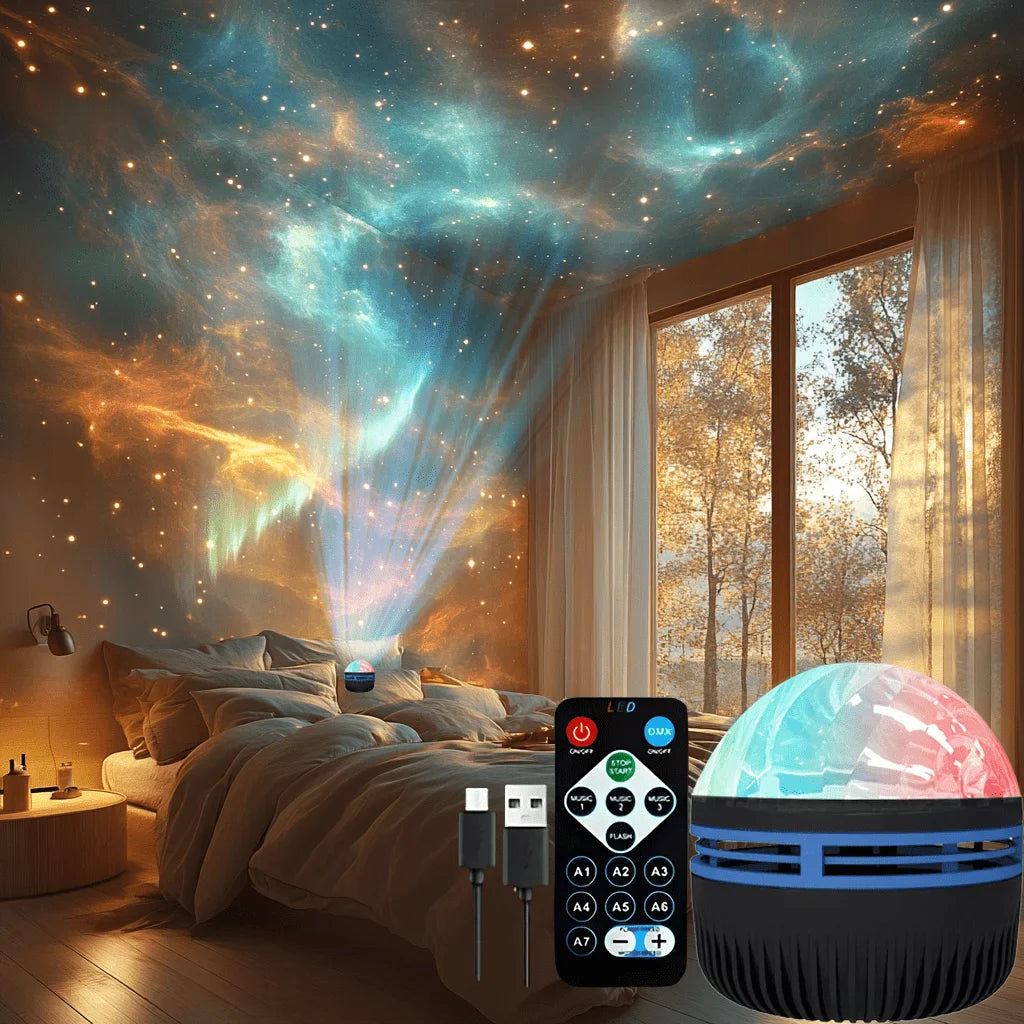 Northern Lights Galaxy Projector with Remote | USB Starry Sky Night Light