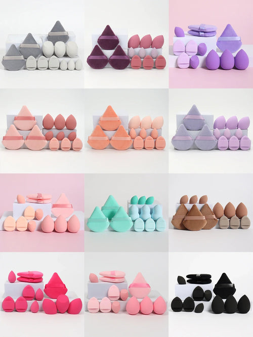 12-Piece Makeup Sponge & Powder Puff Set for Foundation & Loose Powder
