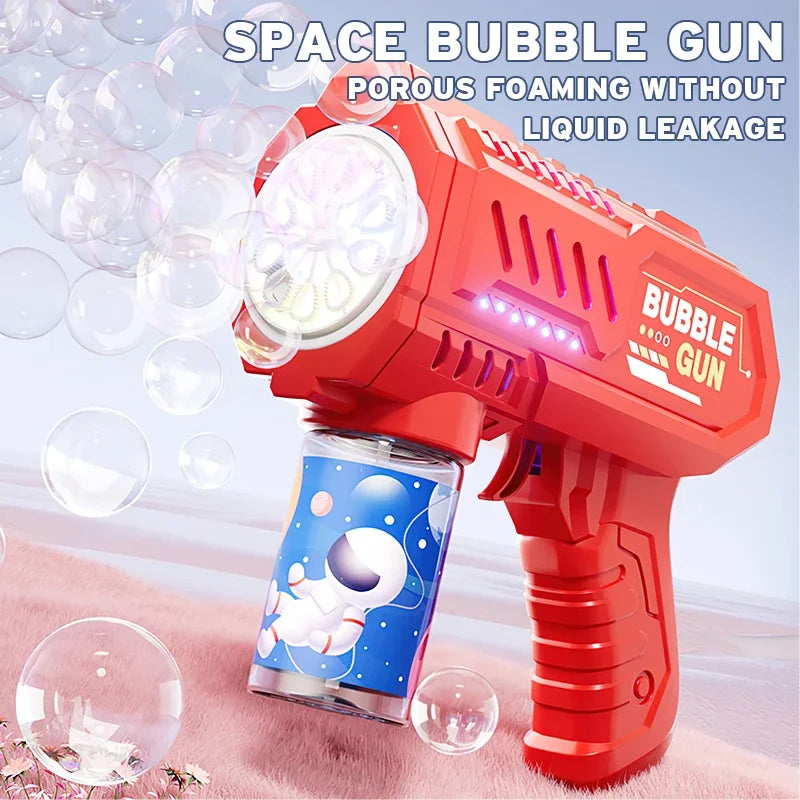 Automatic Rocket Bubble Blower Toy with Bubble Liquid for Kids