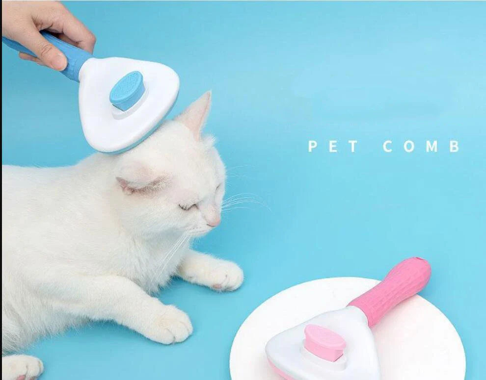 Pet Grooming Comb - Stainless Steel Brush for Dogs & Cats | Detangles Long Hair & Removes Loose Fur