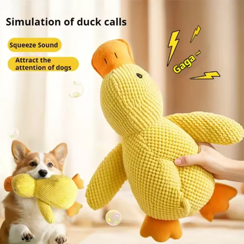 Interactive Plush Stomping Duck Dog Toy for Chewing & Play
