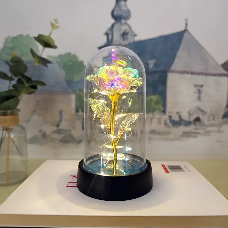 LED Eternal Rose Artificial Flower Gift for Valentine’s Day & Wedding Decor
