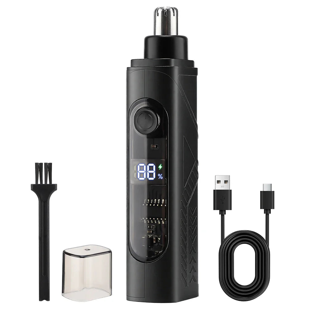 3-in-1 Rechargeable Nose Hair Trimmer with Facial Grooming Heads