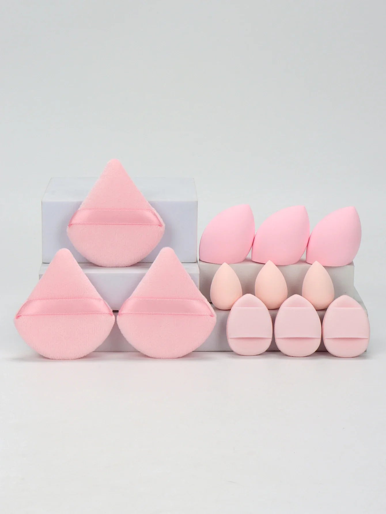 12-Piece Makeup Sponge & Powder Puff Set for Foundation & Loose Powder