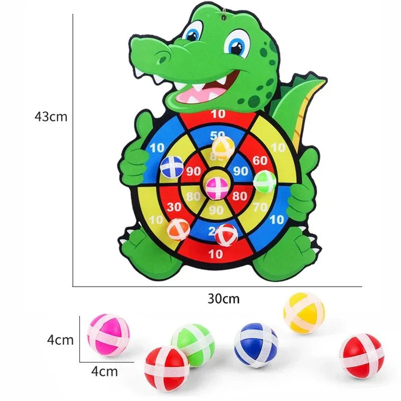 Kids Sticky Ball Target Toss Game Indoor Montessori Dart Board Toy