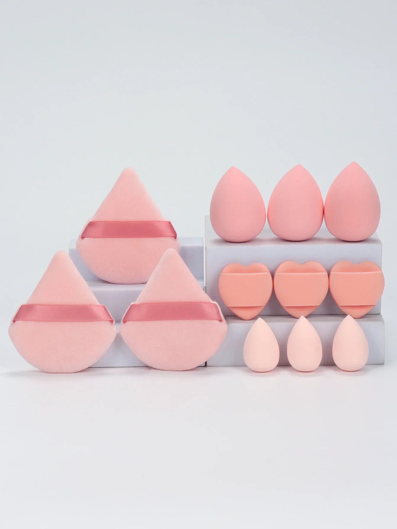 12-Piece Makeup Sponge & Powder Puff Set for Foundation & Loose Powder