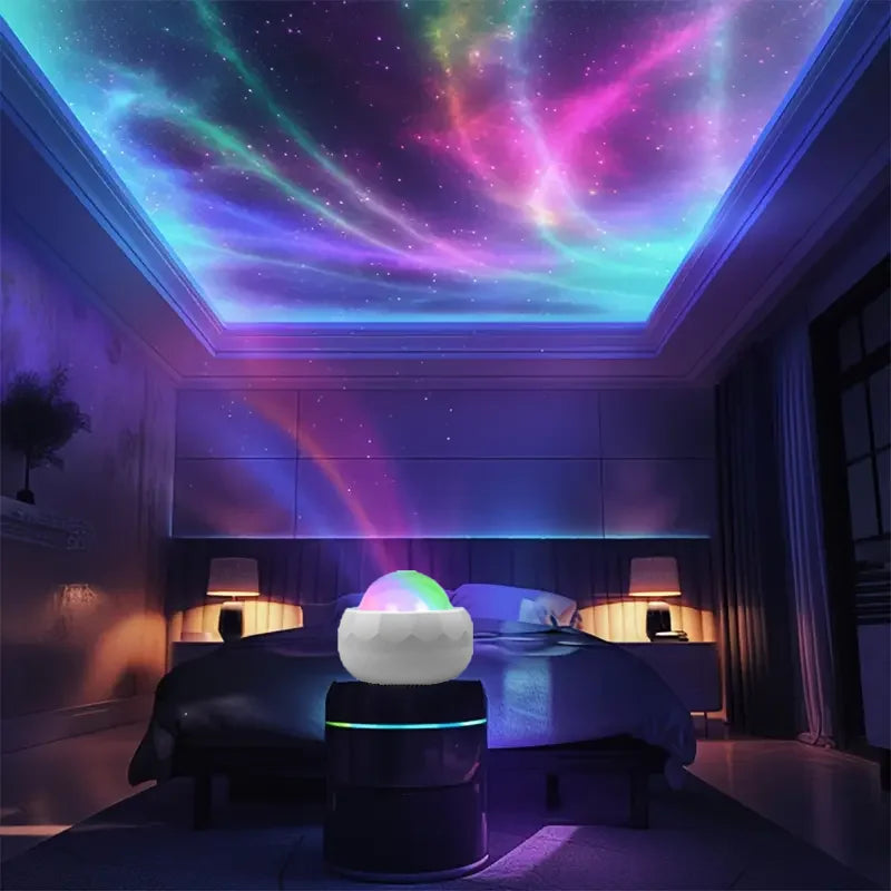 LED Aurora Galaxy Projector Night Light with Remote