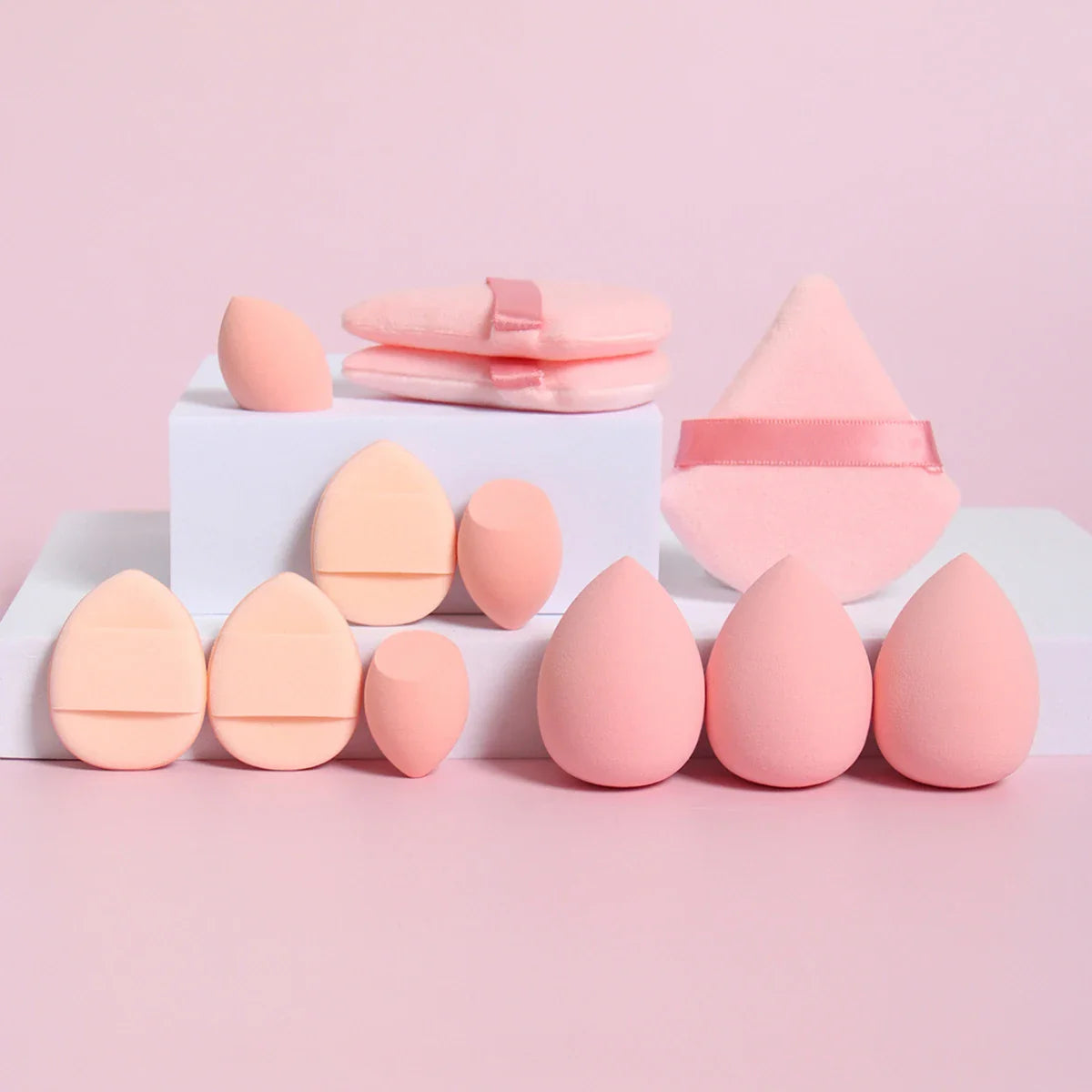 12-Piece Makeup Sponge & Powder Puff Set for Foundation & Loose Powder