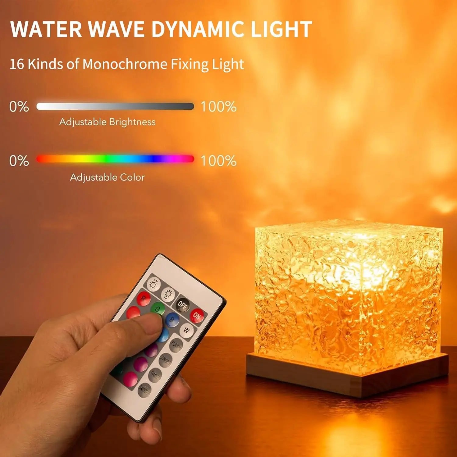 16-Color Ocean Wave Aurora Projector Lamp with Remote