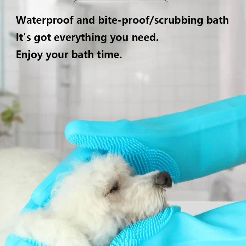 Silicone Pet Grooming & Bathing Gloves for Dogs and Cats Hair Removal