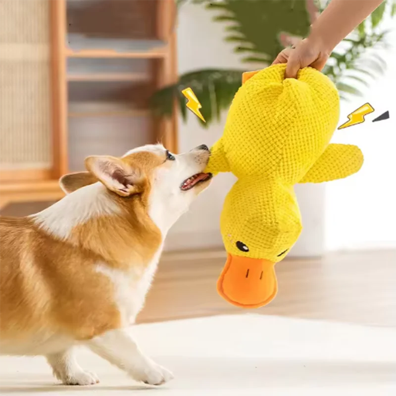 Interactive Plush Stomping Duck Dog Toy for Chewing & Play