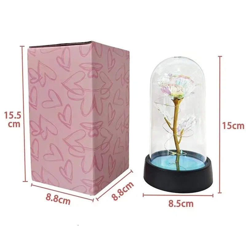 LED Eternal Rose Artificial Flower Gift for Valentine’s Day & Wedding Decor