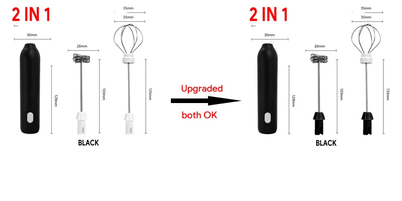 USB Rechargeable 3-Speed Handheld Milk Frother & Egg Beater