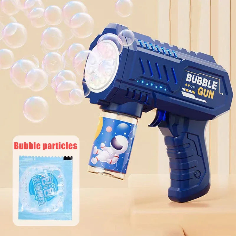 🦖 Light-Up Dinosaur Bubble Gun | Automatic 6-Hole Bubble Maker for Kids ✨