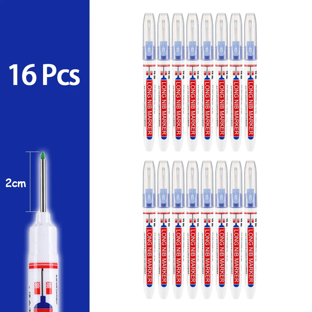 Waterproof Deep Hole Marker Pens for Woodworking & Metal Marking