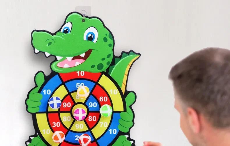 Kids Sticky Ball Target Toss Game Indoor Montessori Dart Board Toy