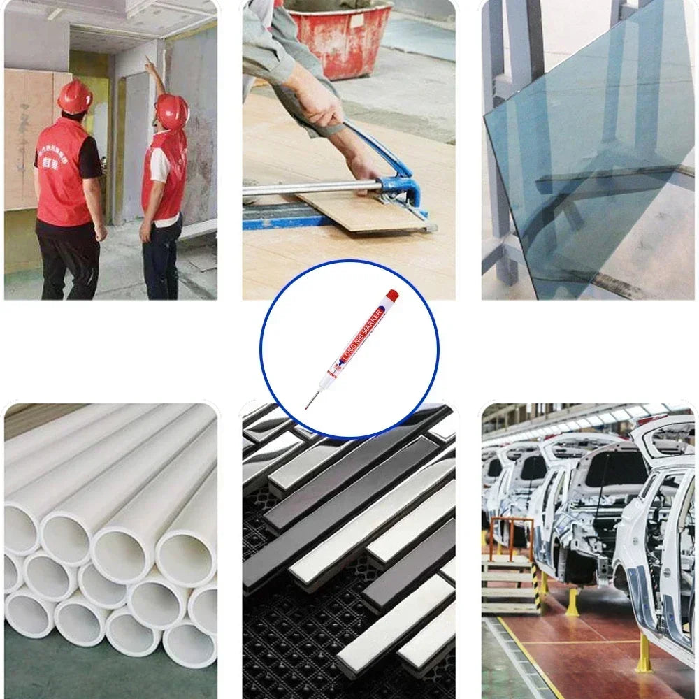 Waterproof Deep Hole Marker Pens for Woodworking & Metal Marking