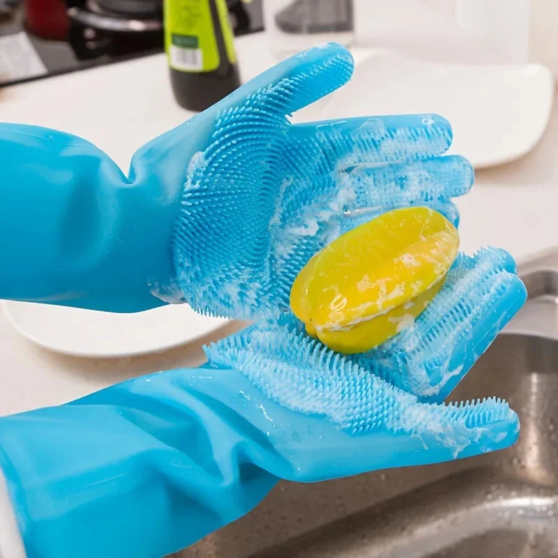 Silicone Pet Grooming & Bathing Gloves for Dogs and Cats Hair Removal